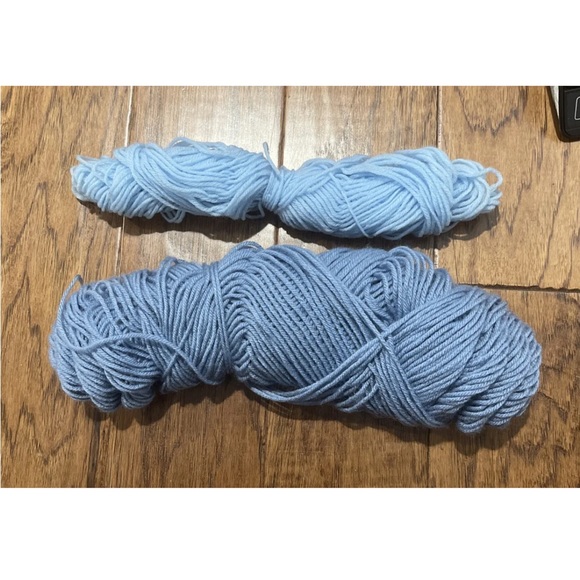 Dusty Blue / Light Blue Yarn 4-Ply 4.5 Ounces Partial Skeins Acrylic Lot Of 2 - Picture 1 of 10